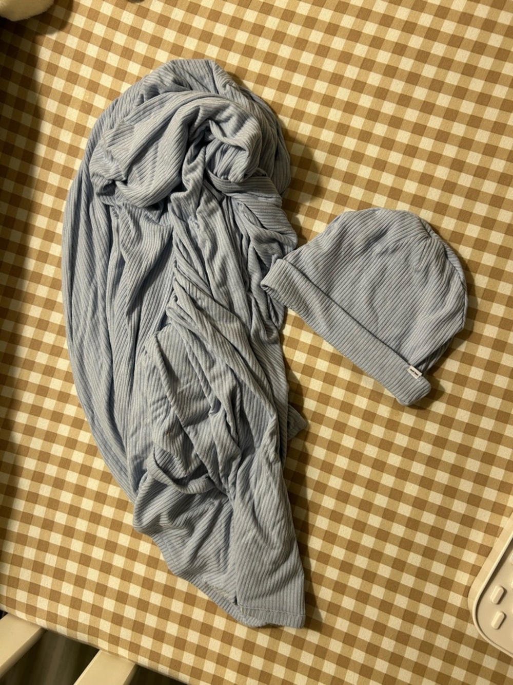 Little Sleepies Swaddle and Beanie in Fog Color